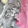 Autumn Winter Women College Style Cartoon Rabbit Knitted Sweater Pullover Tops For Girl