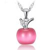 Korean Fashion Imitation Silver Zircon Pendant Necklace for Women
