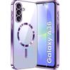 Case for Samsung Galaxy A36 5G, Electro MagSafe, Purple + Glass Screen Protector