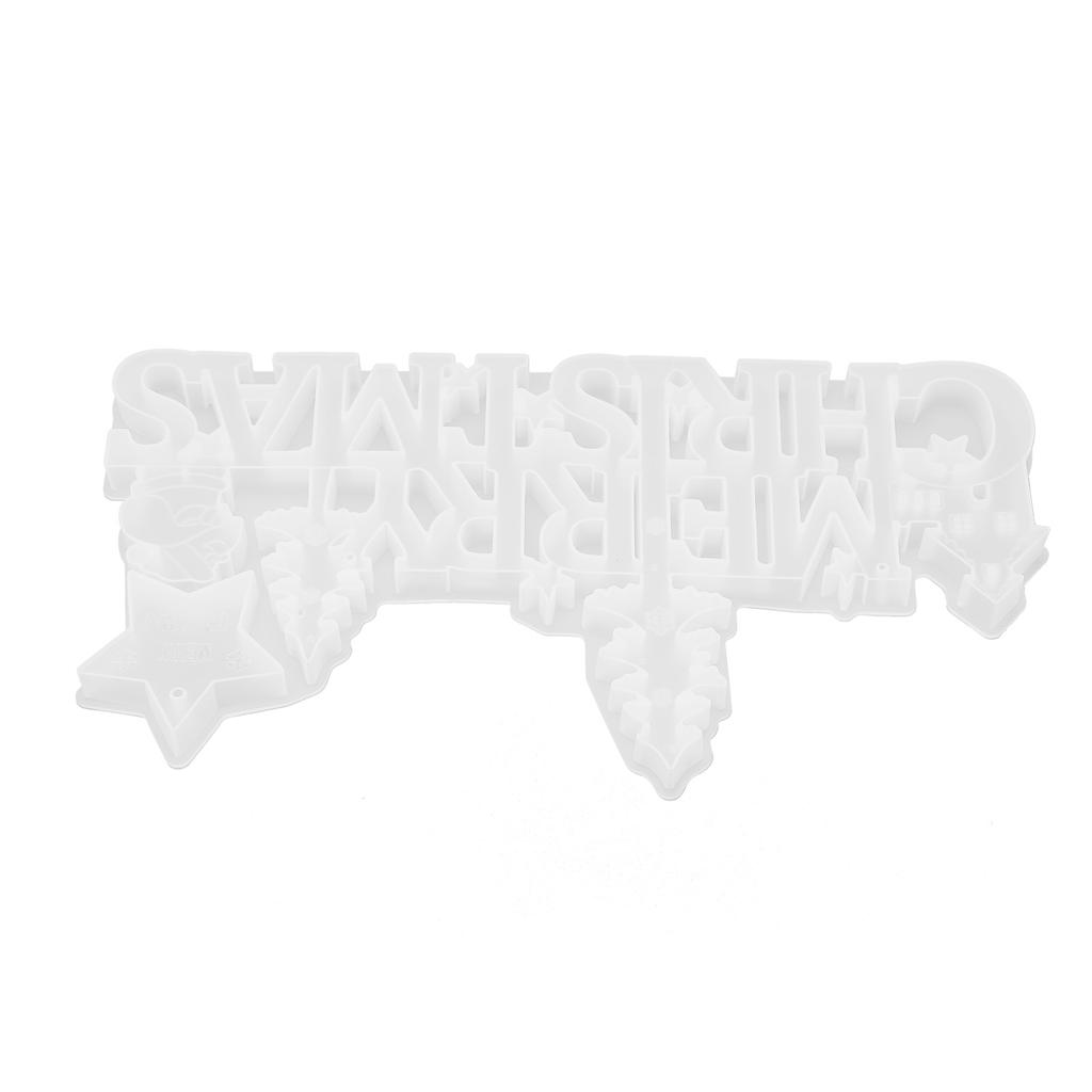 Weihnachten Silikon Gießform Leicht zu reinigen Wiederverwendbar Sicheres Material 3D Buchstabenformen Harz für Feiertagsdekorationen Geschenk