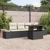 VidaXL 5-Piece Garden Sofa Set with Cushions Black Poly Rattan 3358630