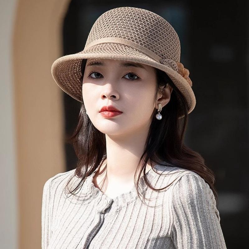 Bucket hat women's high-end sense summer new sunshade sunscreen hat big head circumference small face hat versatile sun hat