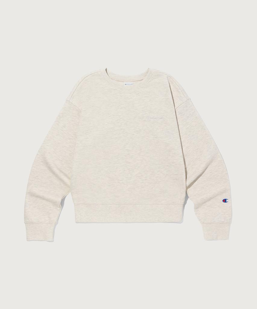 CHAMPION Women'S Small Logo Regular Fit Sweatshirt Oatmeal