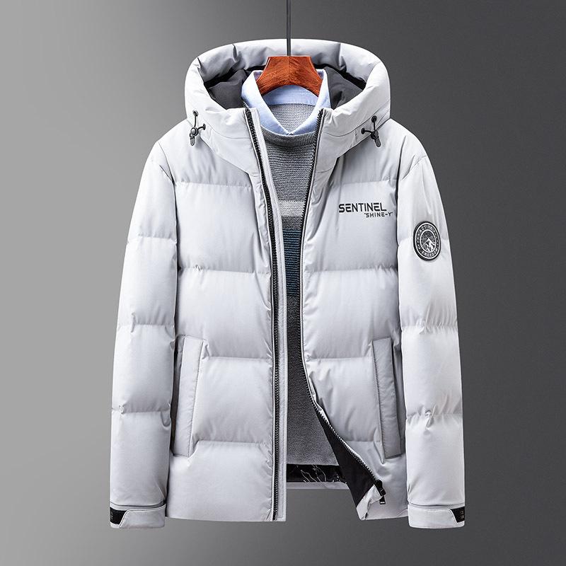 Winter New White Duck Down Hooded Down Jacket Men's Thickened Youth Trendy Short Down Jacket Cold-proof Down Jacket