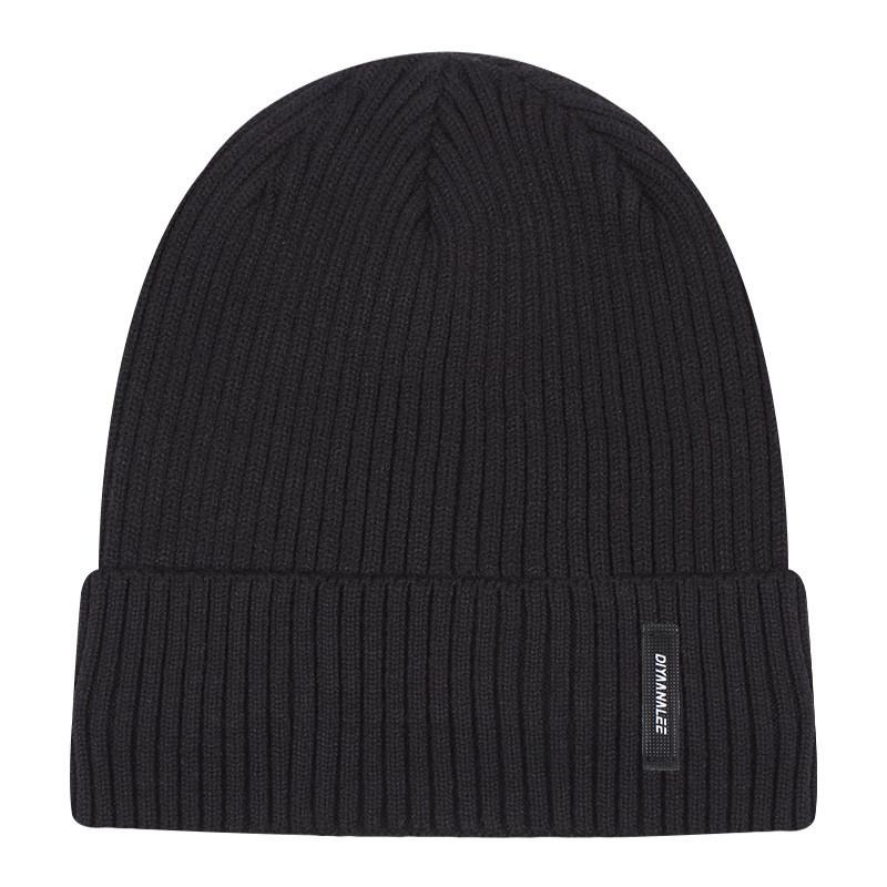 Gestrickte Mütze für Herren Damen Winter Wärme Winddicht Fleece Einfarbige Freizeitkleidung