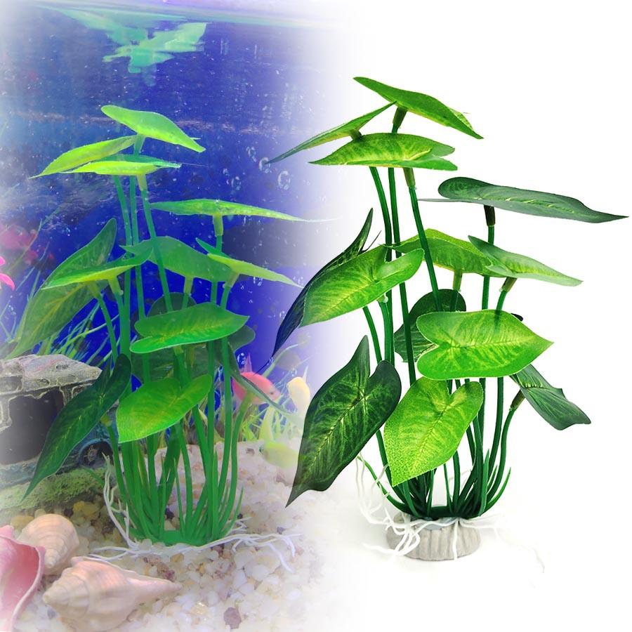 Artificial Aquarium Decor Plants Plastic Aquatic Plant with Large Green Leaves Underwater Plants Fish Tank Aquatic Plant Adorn