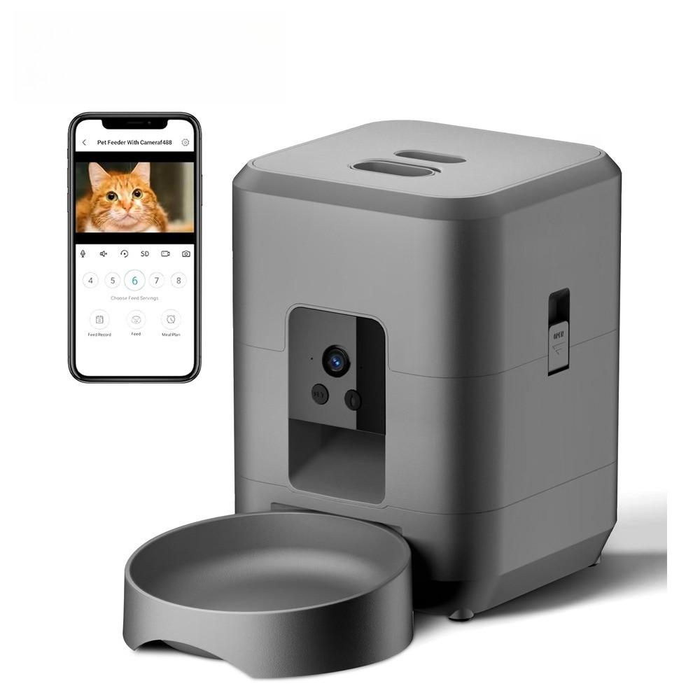 2L Large Capacity Automatic Pet Feeder Button Wi-Fi & Camera Controlled Pet Feeding Machine  Smart Dog Cat Food Dispenser