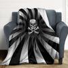 1PC Skull, Crossbones Print Blanket, Soft Throw Blanket - Warm & Cozy for Couch, Bed, Office, and Travel Yy250912221