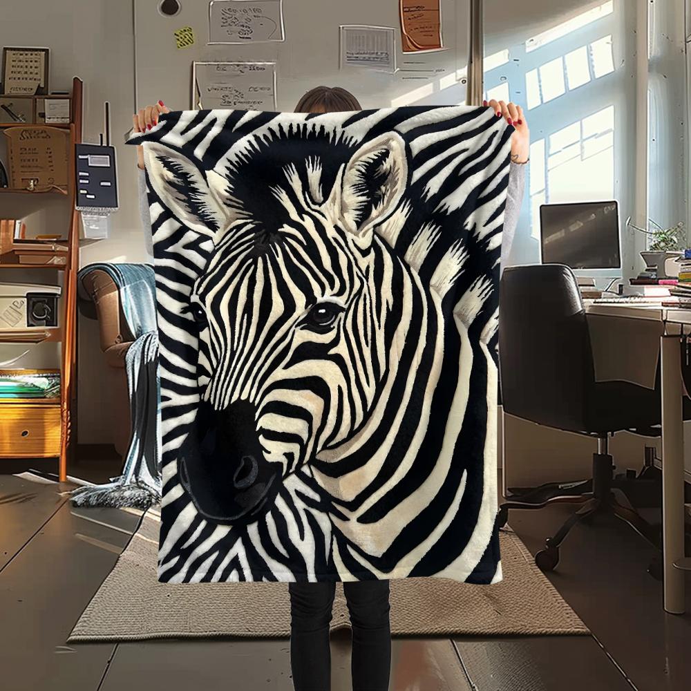 Felt rabbit kitten fox zebra Print Flannel Blanket,High quality Comfortable for All Seasons,Home Decor,Warmth and Comfort,Perfect for Christmas Gifts