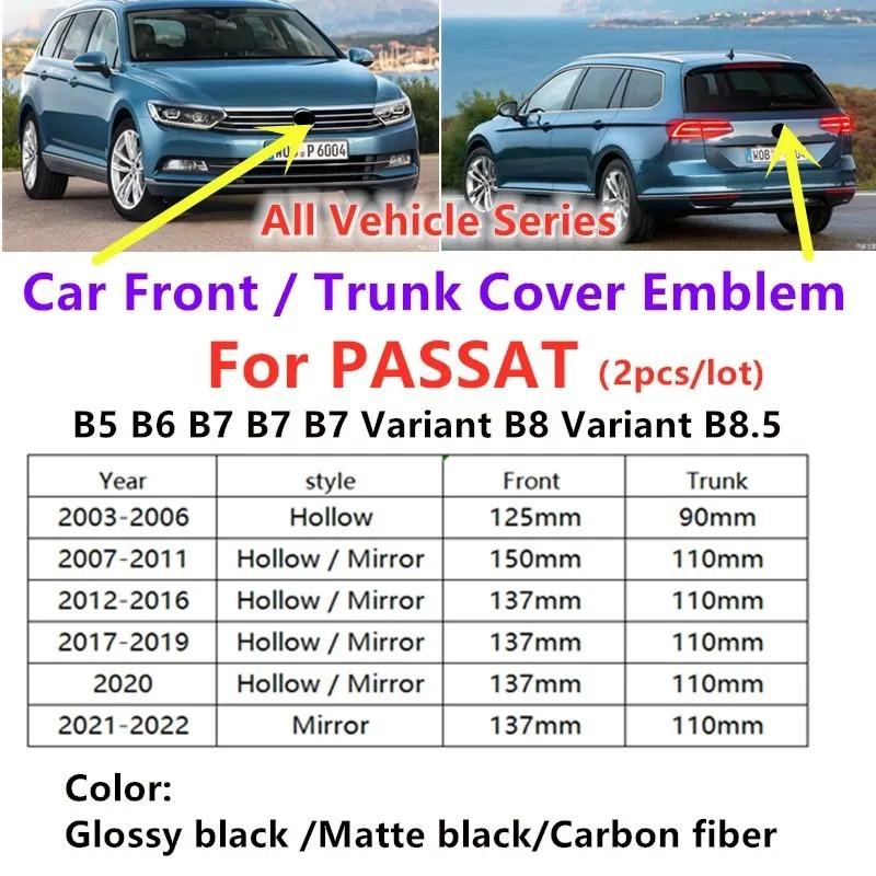 BGD1 Golf Hot For VOLKSWAGEN VW 2pcs Car Front Grill/Rear Emblem Lid Covers Logo Sticker For Passat 2003-2033 B5 B6 B7 Variant B8 B8. AH0
