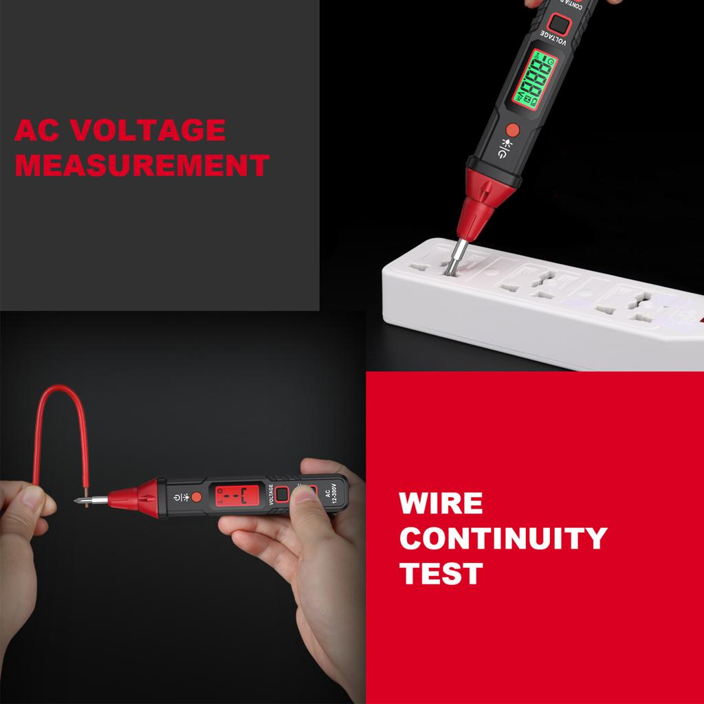 Voltage Detector Pen Electricity Tester 12~300V AC Voltage Detector NCV Induction Phase Sequence