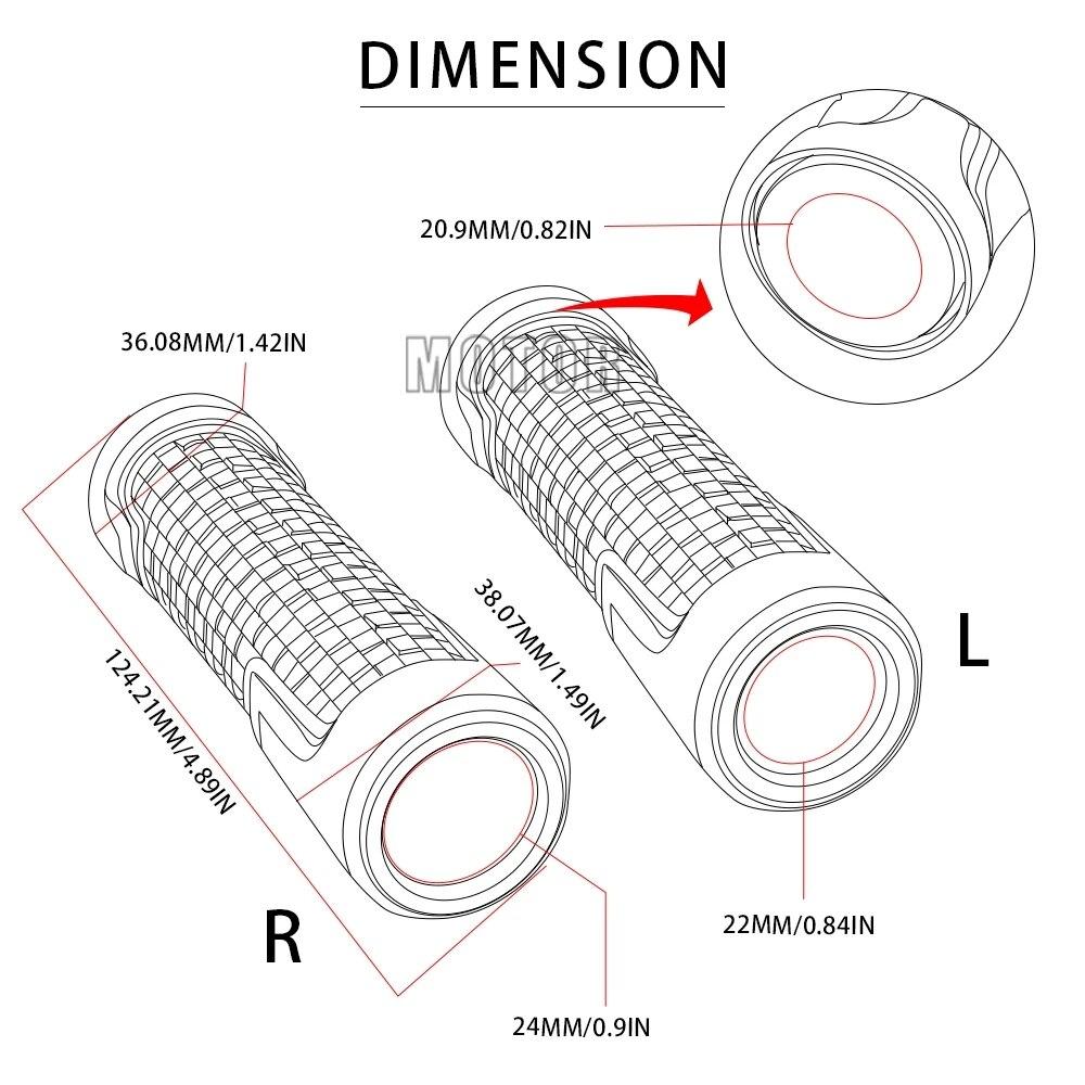 For BMW R1200GS/Adventure/LC 2004-2018 R1200 R 1200 GS Motorcycle 7/8"22mm Aluminum Anti-Slip Handle Bar Handlebar Hand Grips