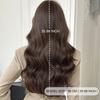 Middle East Cool Brown Big Waves Wig for Women - Air Bangs Long Curly Hair, Heat Style Trim Ready, European American Daily High Quality