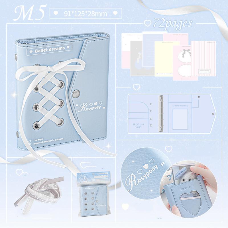 

2025 Kawaii Ballet Конверт PU Блокнот Планировщик Ежегодный Ежедневный Еженедельный Планировщик Книга Подарочная Школьная Канцелярия синий