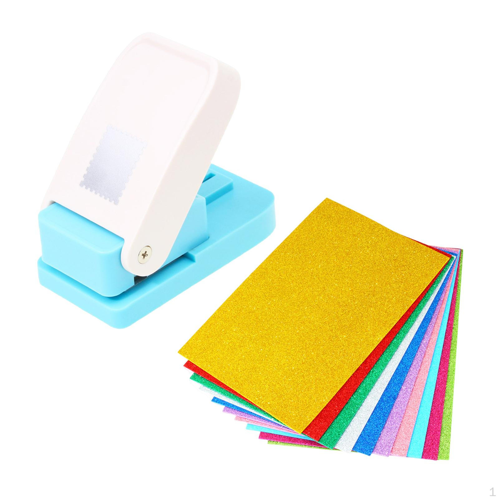 

Stamp Paper Punch Shape Hole with 10 Colors Glitter Sponge Papers Puncher for