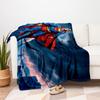 Superman Flying in Stormy Sky PosterBlanket Flannel Throw Blanket for Sofa, Bed, Travel, Camping, Office, Couch, Chair