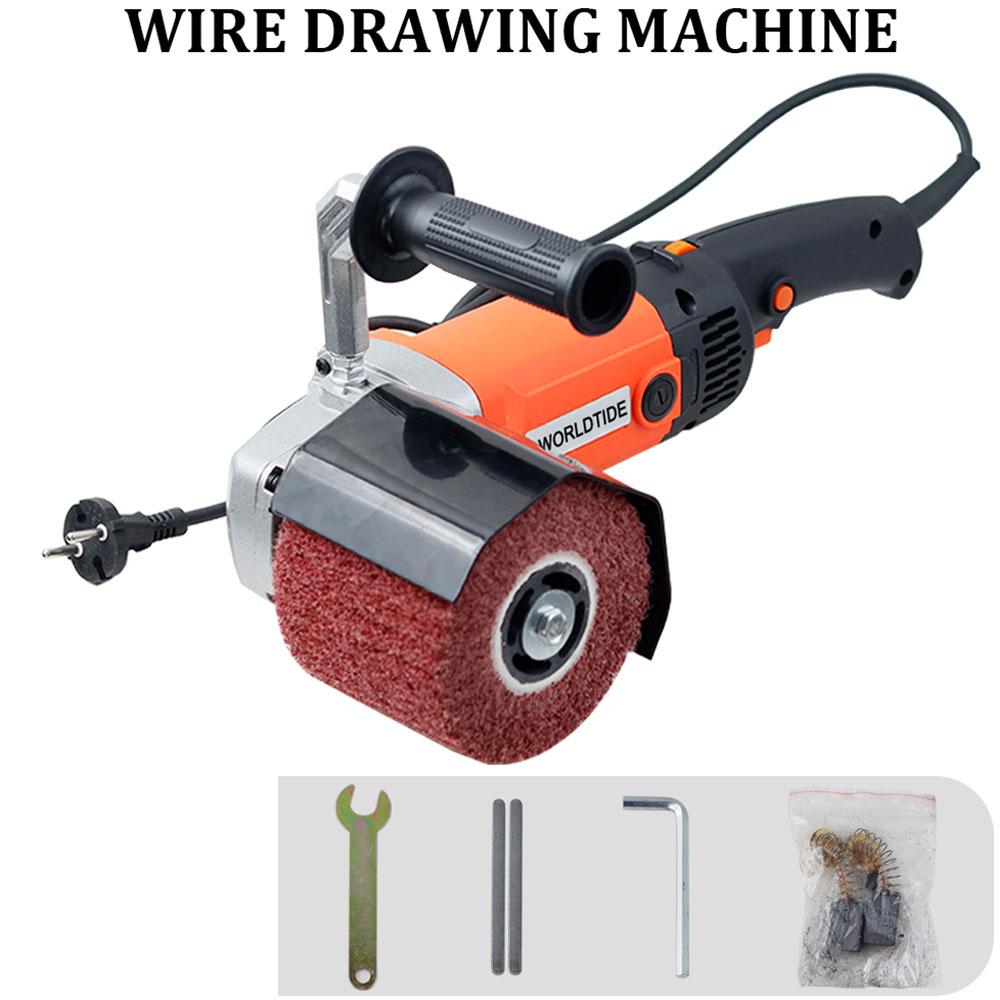Handheld Metal Burnishing Machine 1400W 220V Electric Sander Polisher Wire Drawing Machine for Wood Stainless Steel Polishing
