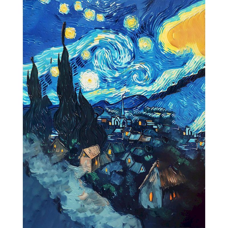 CHENISTORY Abstract Paint By Numbers Handpainted Canvas Painting Starry Sky Painting By Numbers For Living Room Wall Home Decora