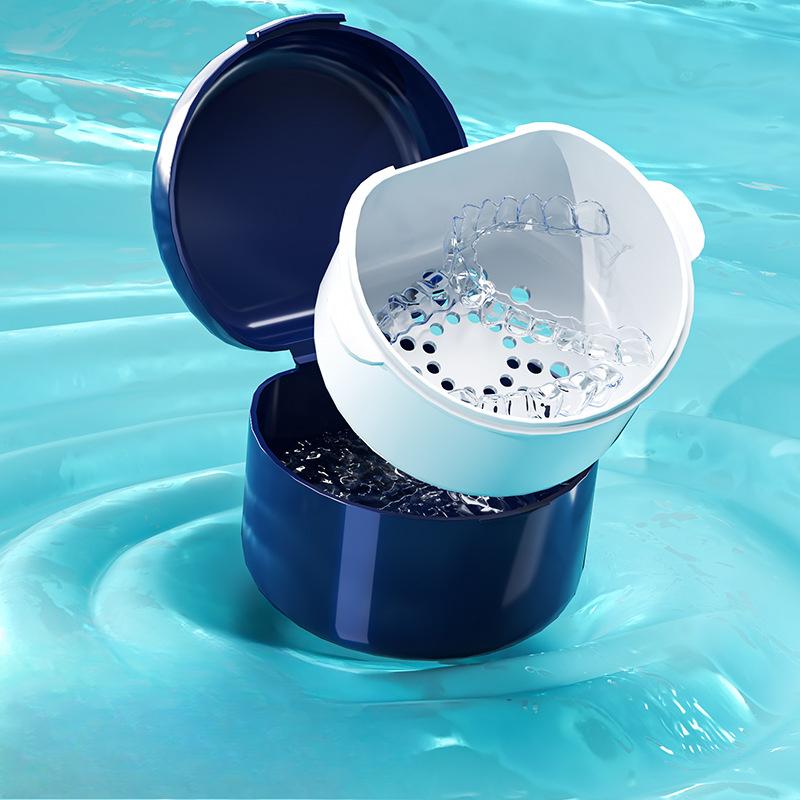 Elderly Denture Cleaning Box, Portable Full Denture Immersion Box, Denture Cleaner, Care Box, Travel Braces Box