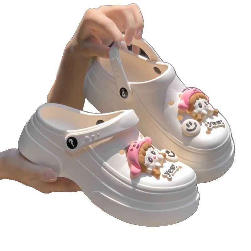 Hole shoes EVA garden women's shoes non-slip fashion dual-purpose bag head women's slippers