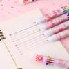 36Pcs Cherry Blossom Cat 10 in 1 Multicolor Ballpoint Pen, 0.5mm Colorful Ink Retractable Pen for Party Favors Office Gift Carnival Reward Supplies