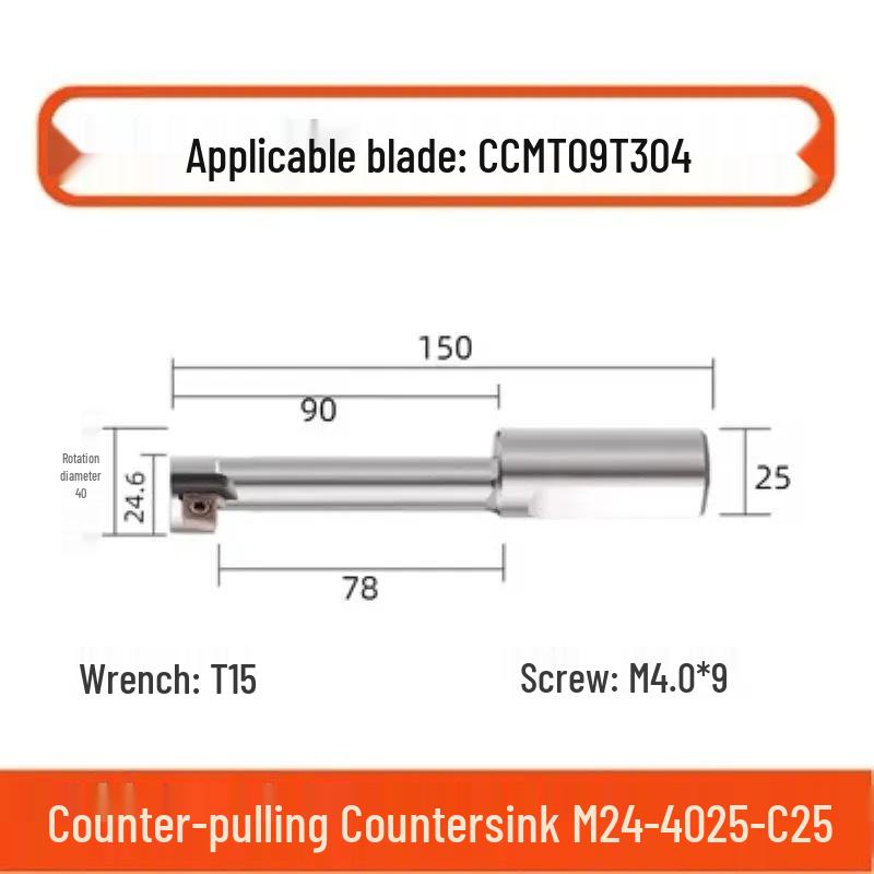 Eccentric Chamfering & Back Boring Countersink CNC Milling Cutter