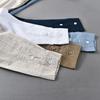 Cotton Linen Shirt Mandarin Collar Long Sleeve Casual Loose Fit Button-Up Shirt Men's Retro Camping Fishing