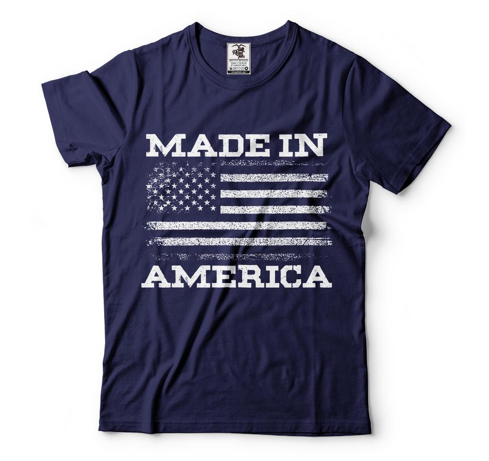 Patriotic t shirts Made In America Vintage USA Flag US Flag Tees 4th Of July