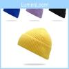 Solidcolor Thickstripe Knitted Hat Black Unisex Warm Winter Overthehead