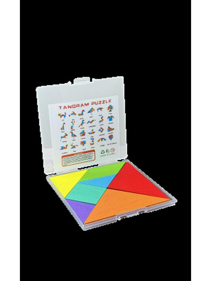 Wooden T-Puzzle & Tangram Set: Four-Piece Educational Toy for Memory and Intelligence Development