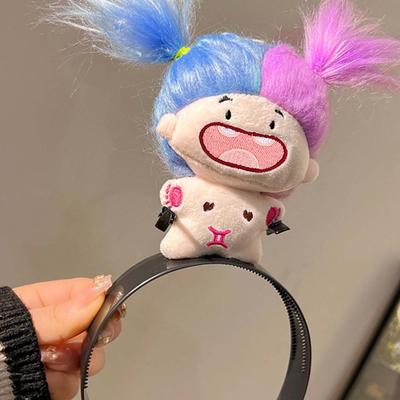Funny Plush Toy Headband For Women Girls Lacking Teeth Exploding Hair Ugly Baby Headband Cute Cartoon Doll Hair Hoop Hairpin