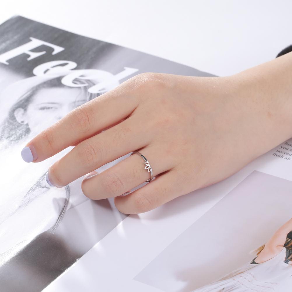 Stainless Steel Lotus Flower Rings for Women Vintage Finger Ring Jewelry Female Wedding Engagement Gift