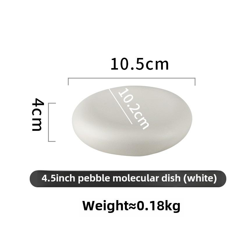 BRMatte Ceramic Molecular Gastronomy Tableware Appetizer Plate Sashimi Plate Creative Restaurant Circular Insulation Dessert PlateEY