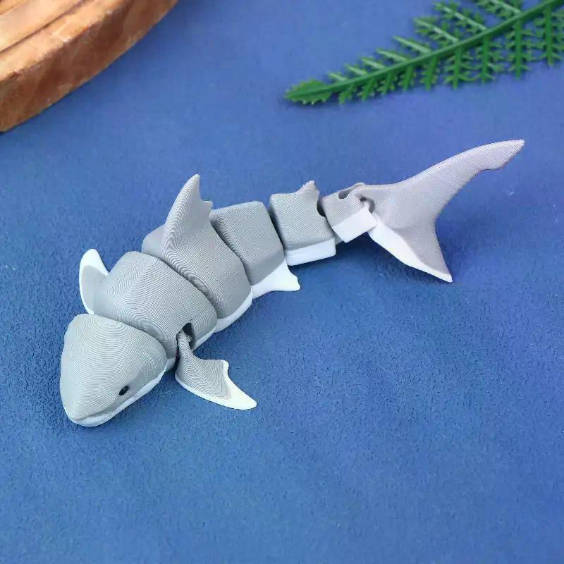 3D Printed Small Animal Joint Flexible Simulation Shark, Killer Whale Ornament Home Decoration Perfect Gift For Friends Family