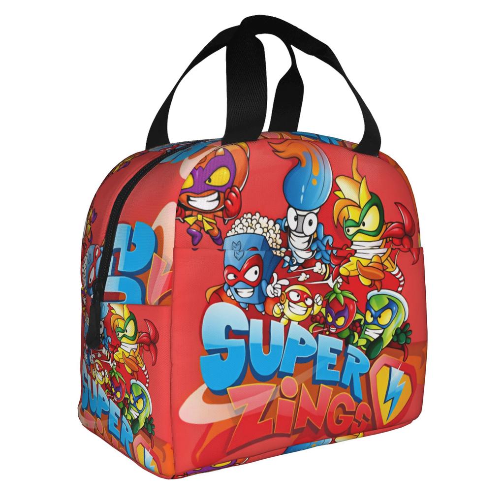 Custom S-Super Z-Zings Cartoon Insulated Lunch Bag for Camping Travel Game Waterproof Thermal Cooler Lunch Box Women Men