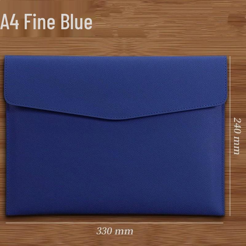 Waterproof A4 Leather Document Bag with Snap Button - Business Office Storage Folder with Custom Logo