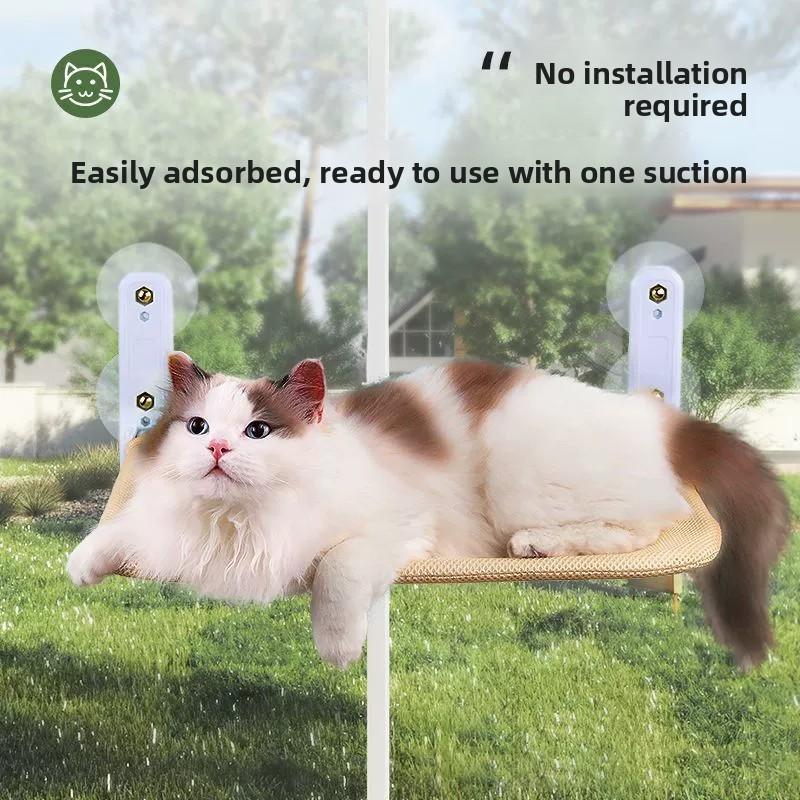 Cat Window Hammock With Suction Cup Mount For Sunbathing And Cozy Resting