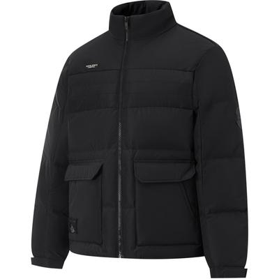 Li Ning Sport Fashion Serie Stehkragen Reißverschluss Buchstaben Langarm Daunenjacke Herren Oberbekleidung Schwarz AYMU531-3
