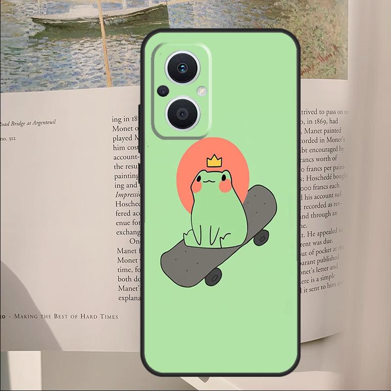 Mint Green The Frog Mushroom Cover For OPPO Reno 10 12 13 14 Pro 11 F 12F 13F 14F 7 8 Lite OPPO Find X9 X6 X5 X8 Pro Case