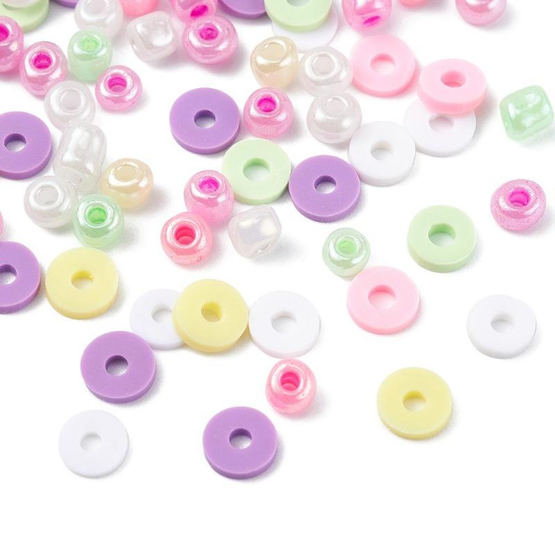 1SET DIY Bracelet Earrings Jewelry Accessories 15 Grid Color Loose Beads Rice Beads Stone Soft Pottery Combination Set