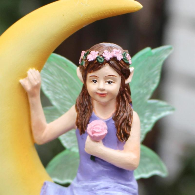 Resin Elf Sculptures Realistic Swing Figurines for Home and Outdoor Garden Patios Decors