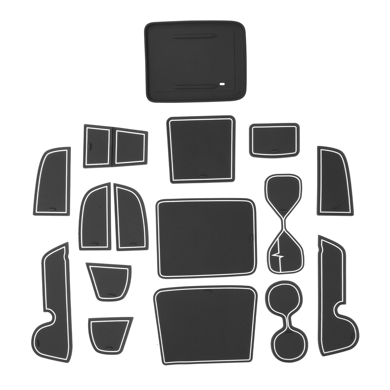 

GAFAT Резиновые коврики в карманы дверей Силиконовый лоток для центральной консоли для Honda Vezel Late Коврики для салона Honda для и Детали для тюнинга Vezel (15 шт.) & (1 белый