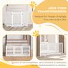 Freestanding Dog Gate, Foldable Pet Fence, Indoor Barrier, Stair Gate with Support Feet, 155 x 76 cm, White