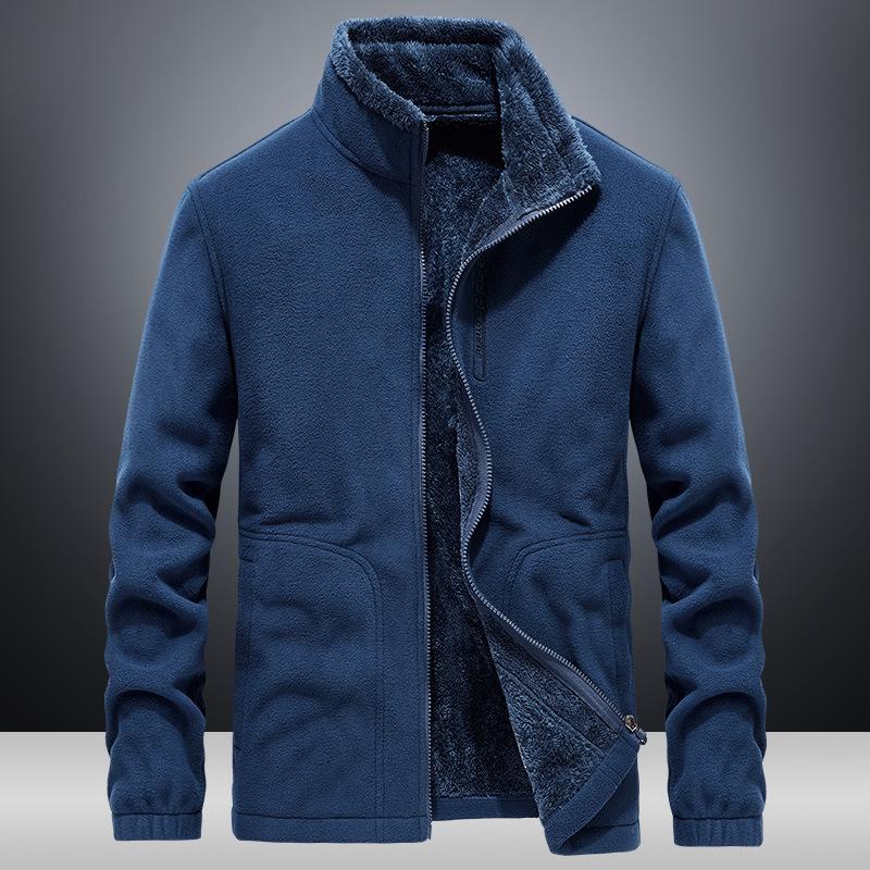 Men's Big Size Fleece Jacket Winter Warm, Thickened Soft Thermal Lining Windproof Outdoor Coat, Loose Fit Casual Pullover M-4XL