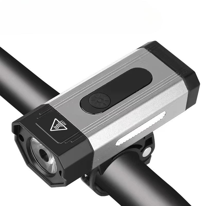 Bicycle Aluminum Alloy Headlights with 800 Lumens, Large Capacity, Strong Light, Long-distance Outdoor Cycling Lights, and Red and Blue Warning Lights