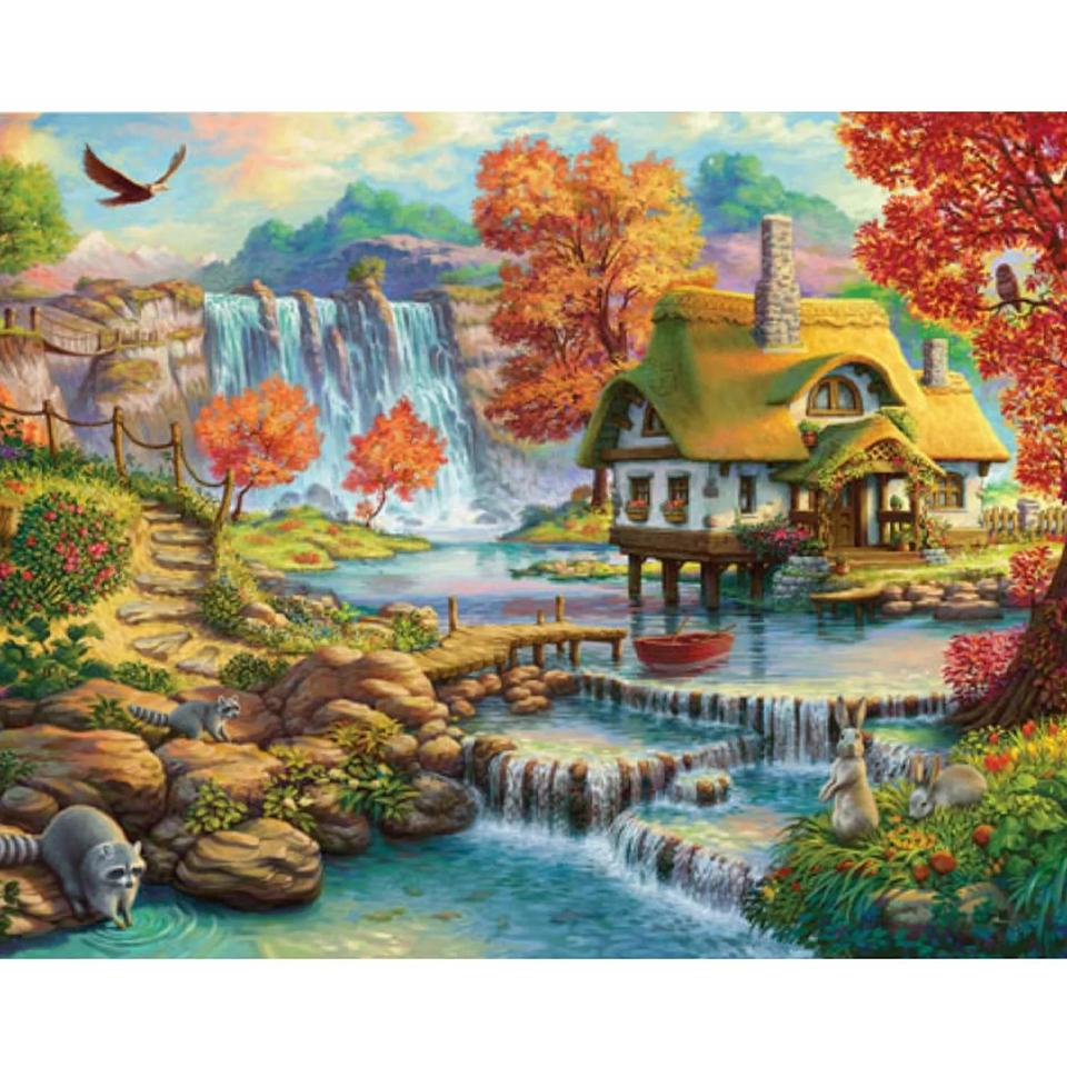 Yeni Manzara Göl Ay 5D Elmas Boyama Resim Büyük Manzara Kendin Yap Tam Mozaik İşlemeli Manzara Duvar Dekorasyonu