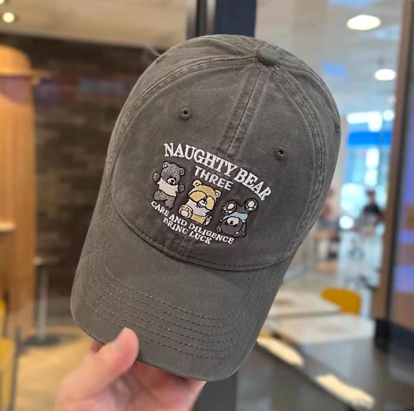 Women's Cotton Baseball Cap Letter Embroidery Color Block Design Korean Retro Style Cute Outdoor Casual Hat