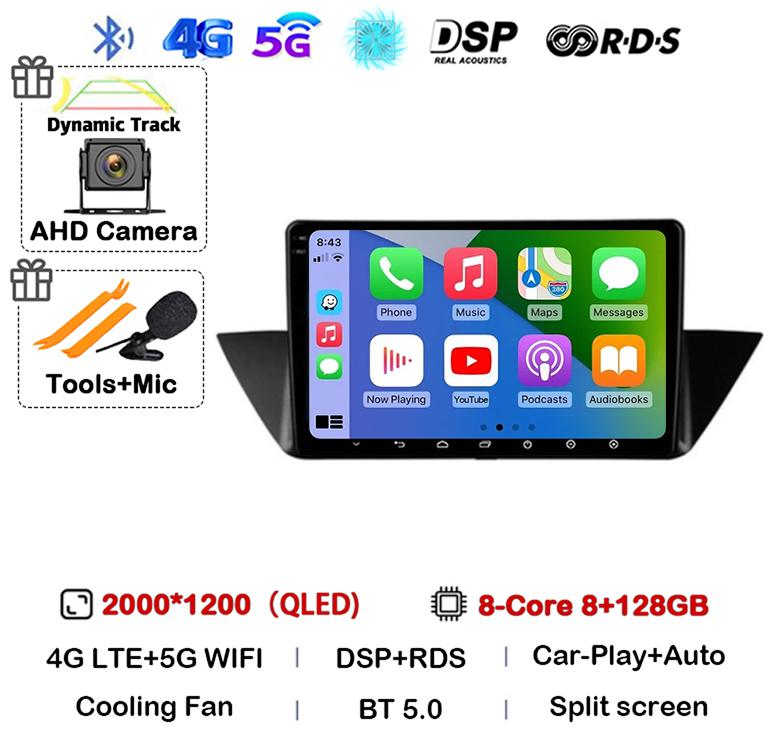 10"Android 14 Auto CarPlay For BMW X1 E84 2009 2010 2011 2012 Car Radio Multimedia Video Players Gps Navigation Stereo Head Unit