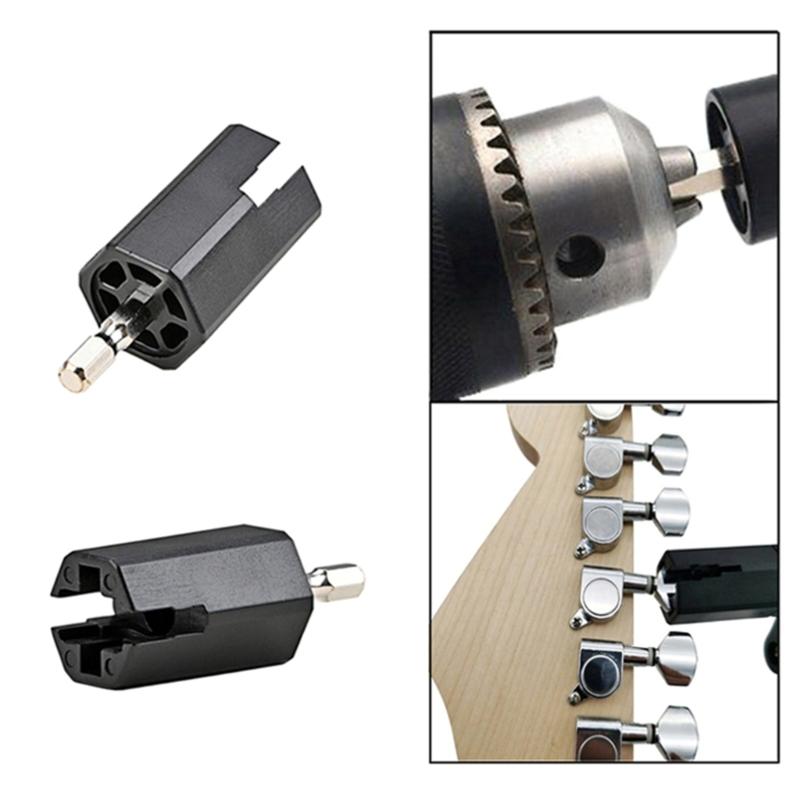 Hex Guitar String Winder Head Electric Drill Tuning Peg Puller Guitar Bass Parts