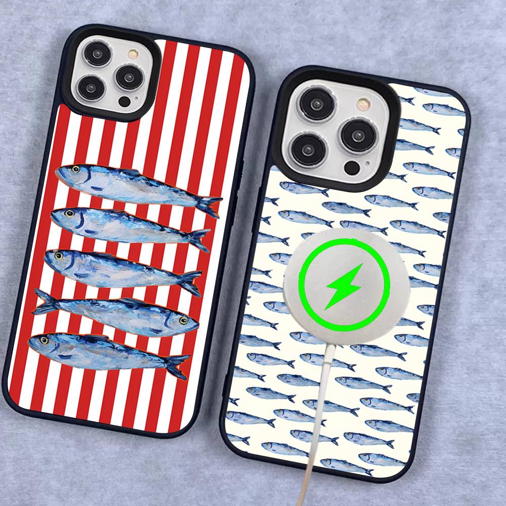 Sardines For Magesafe Magnetic Wireless Charge Case For IPhone 17 16 11 12 13 14 15 Pro Max Plus